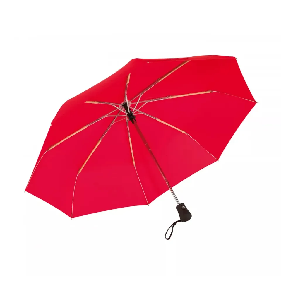 Umbrelă Office 1, pliabilă, deschidere-închidere, cu mâner cauciucat, 97 cm, roșie