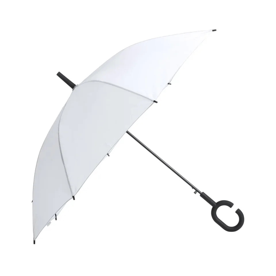 Umbrelă Office 1, automată, rezistentă la vânt, mâner în formă de C, 105 cm, albă