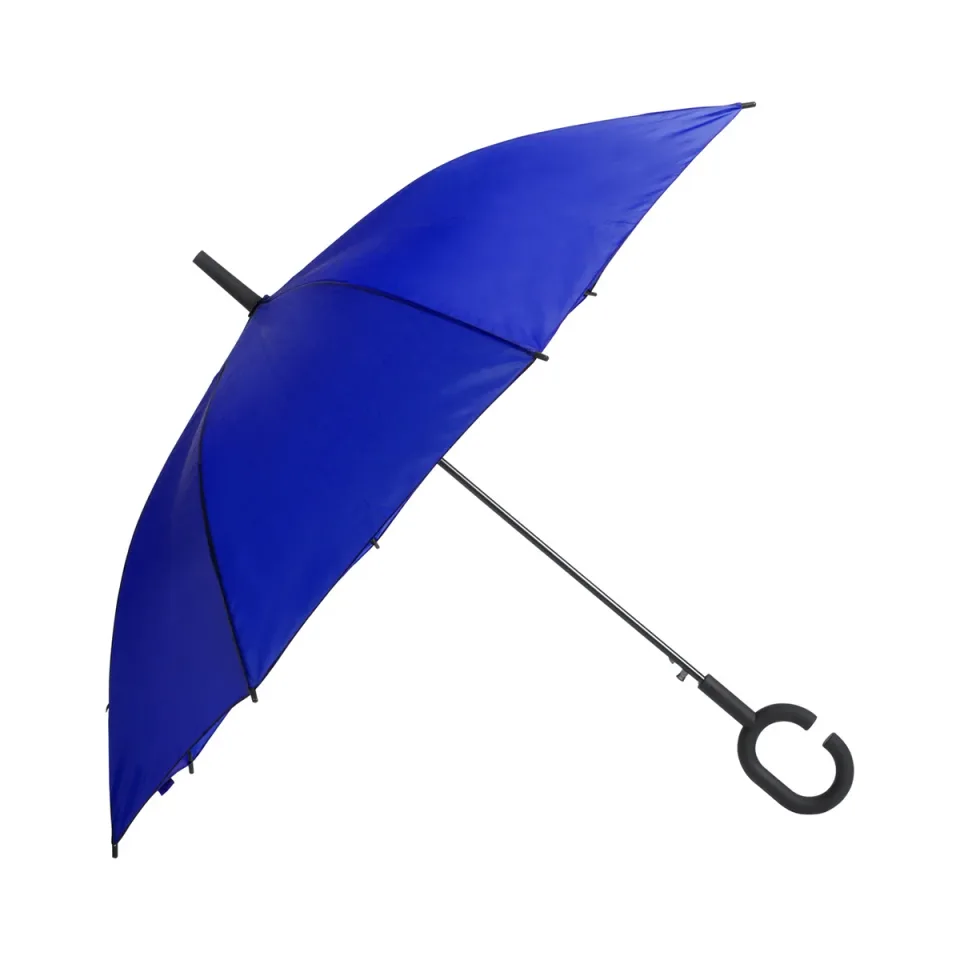 Umbrelă Office 1, automată, rezistentă la vânt, mâner în formă de C, 105 cm, albastră