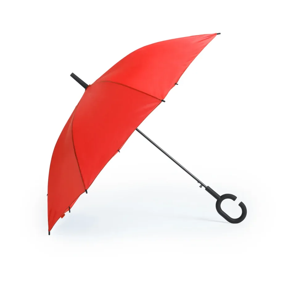 Umbrelă Office 1, automată, rezistentă la vânt, mâner în formă de C, 105 cm, roșie