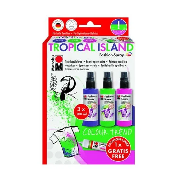 Spray textil Marabu Tropical Island, 3 culori