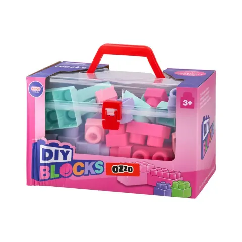 OZZO CONSTRUCTOR DIN PLASTIC 40 PIESE ROZ