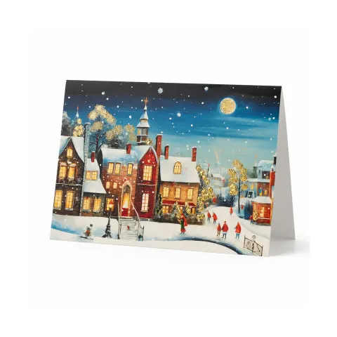 CARD DESIGN CRĂCIUN 1 CU LAC 11/15CM CU PLIC 4+0