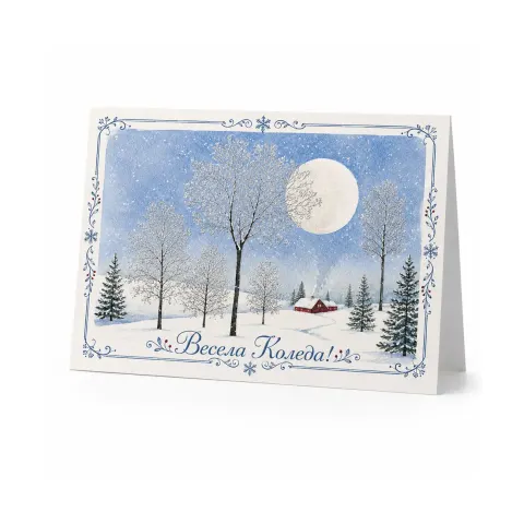 CARD DE CRĂCIUN DESIGN 3 CU LAC 11/15CM CU PLIC 4+0