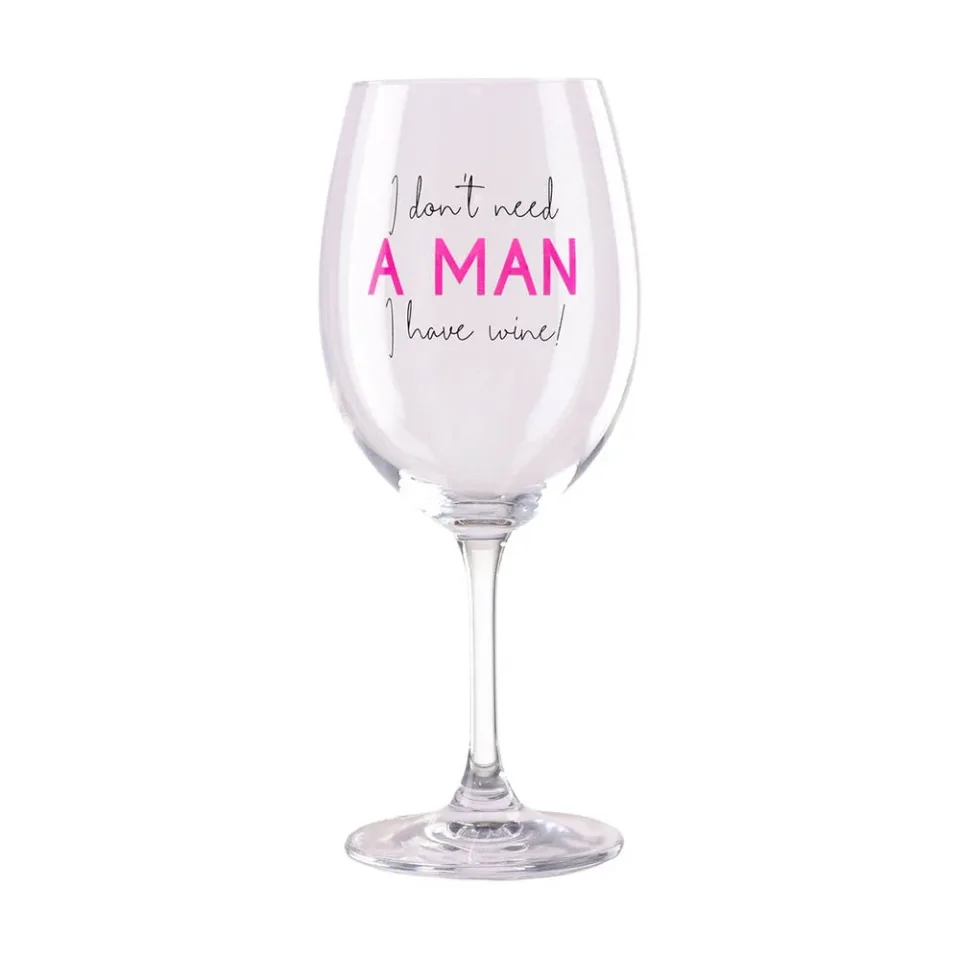 Pahar de Vin TAKK MOOD GLASS NU AM NEVOIE DE UN BĂRBAT, AM VIN