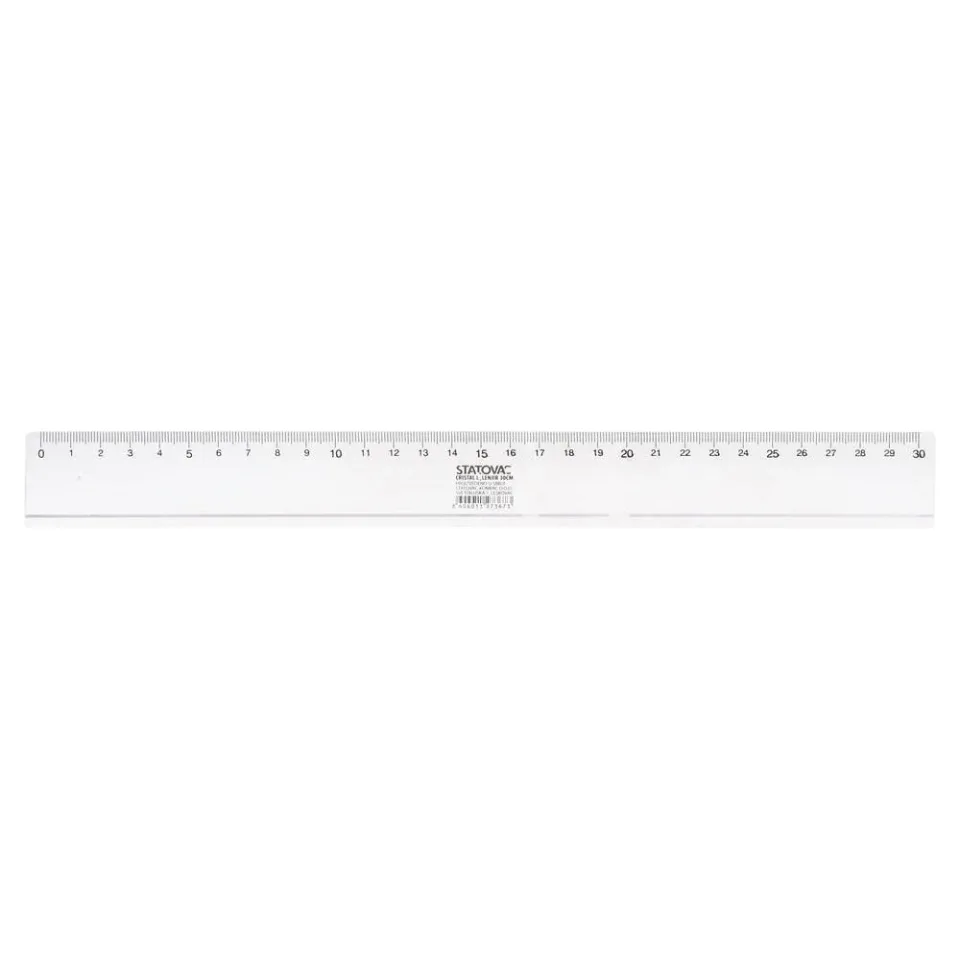 Riglă Sazio Cristal L, plastic, transparent, 30 cm