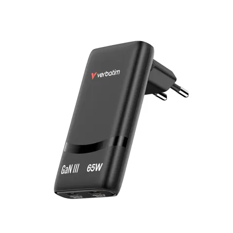 ÎNCĂRCĂTOR VERBATIM FOLD'N'GO GAN 65W NEGRU