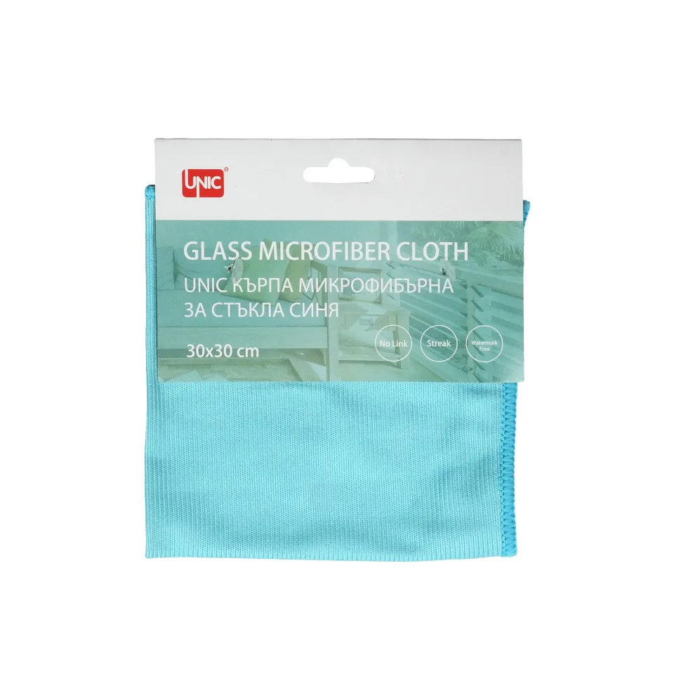 UNIQUE PÂNZĂ MICROFIBRĂ PENTRU GEAMURI 30x30CM ALBASTRU