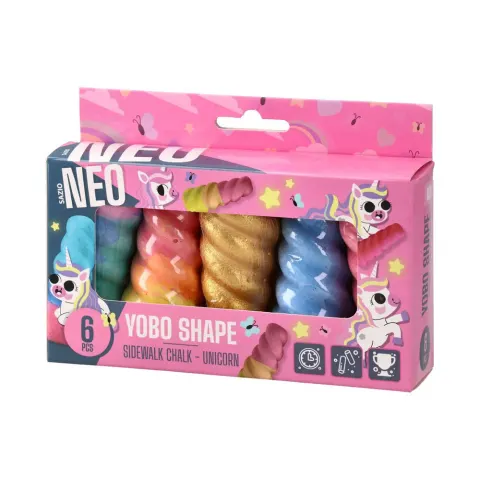 Chalk Sazio Yobo Shape, unicorn, 6 buc