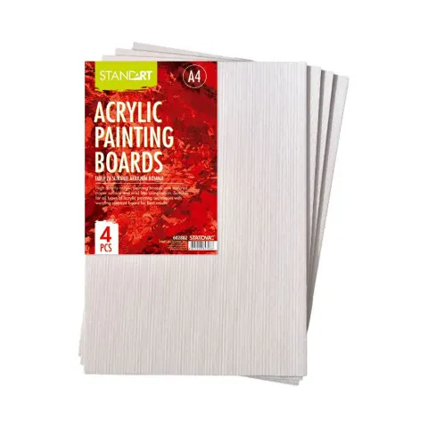 Pânză Standard, pentru acrilic, A4, 4 bucăți