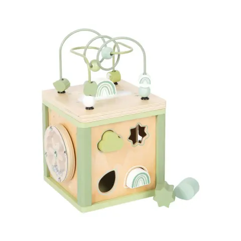CUB EDUCAȚIONAL MIC DIN LEMN SMALL FOOT, 15/15/25 CM, VERDE