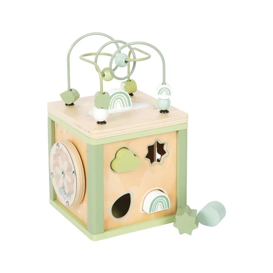 CUB EDUCAȚIONAL MIC DIN LEMN SMALL FOOT, 15/15/25 CM, VERDE