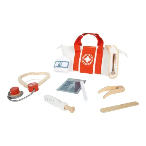 SET GEANTĂ DE DOCTOR MICĂ FOOT ROȘIE