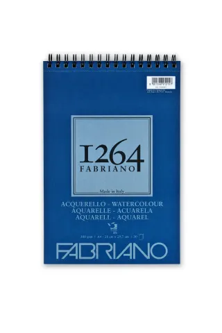 Caiet de schițe Fabriano pentru acuarelă, A4, 300 g/m², Textură granulată, 30 foi