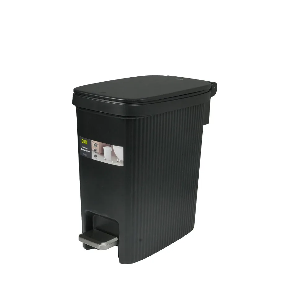 COȘ EKO TOUCHGO CU PEDALĂ NEGRU 10L