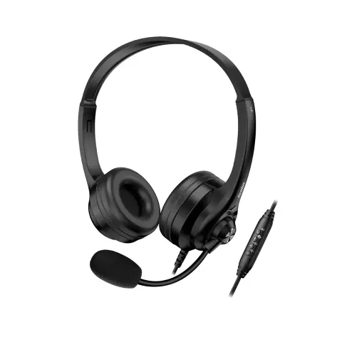 CĂȘTI GENIUS HS-235U CU MICROFON AI NEGRE