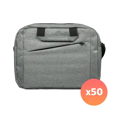 Geantă Laptop Toploader, 15.6'', poliester 300D, branduită, gri, 50 bucăți