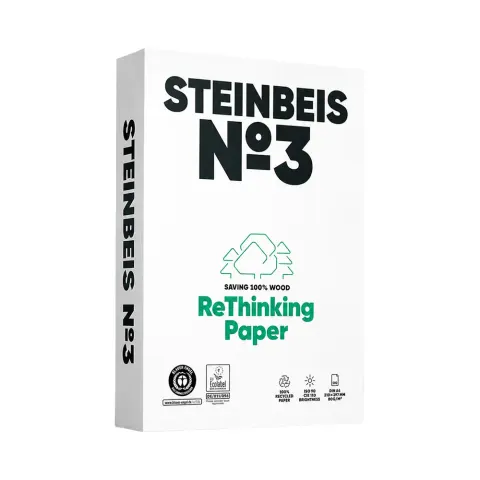 HÂRTIE DE COPIAT RECICLATĂ STEINBEIS N3 CIE 110 A3 80GR. 500 FOI
