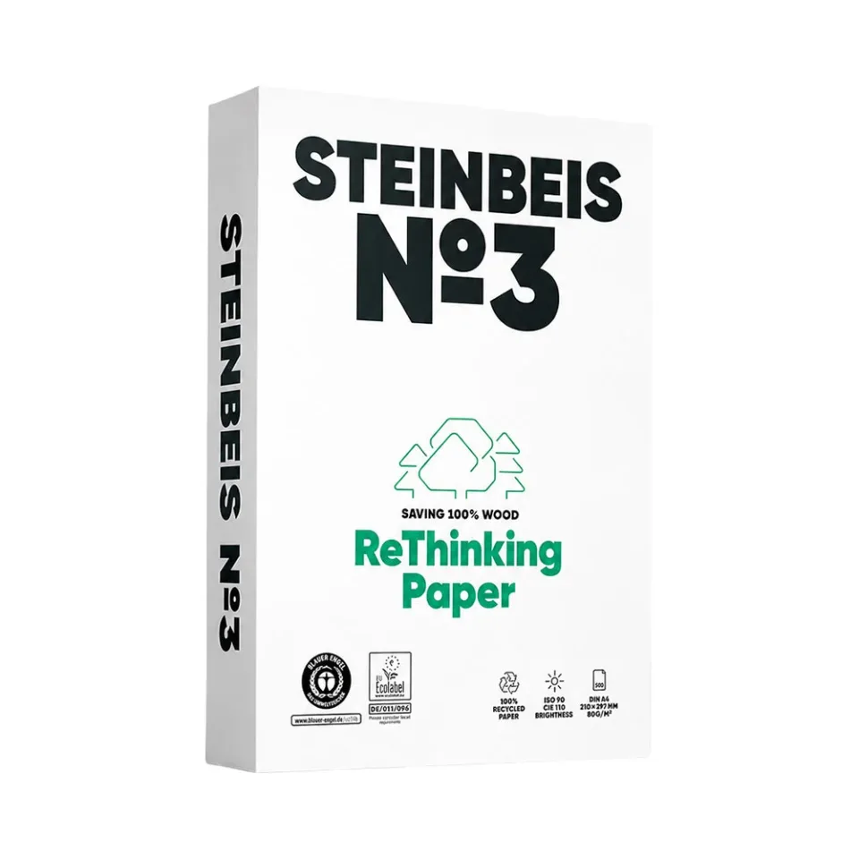 HÂRTIE DE COPIAT RECICLATĂ STEINBEIS N3 CIE 110 A3 80GR. 500 FOI