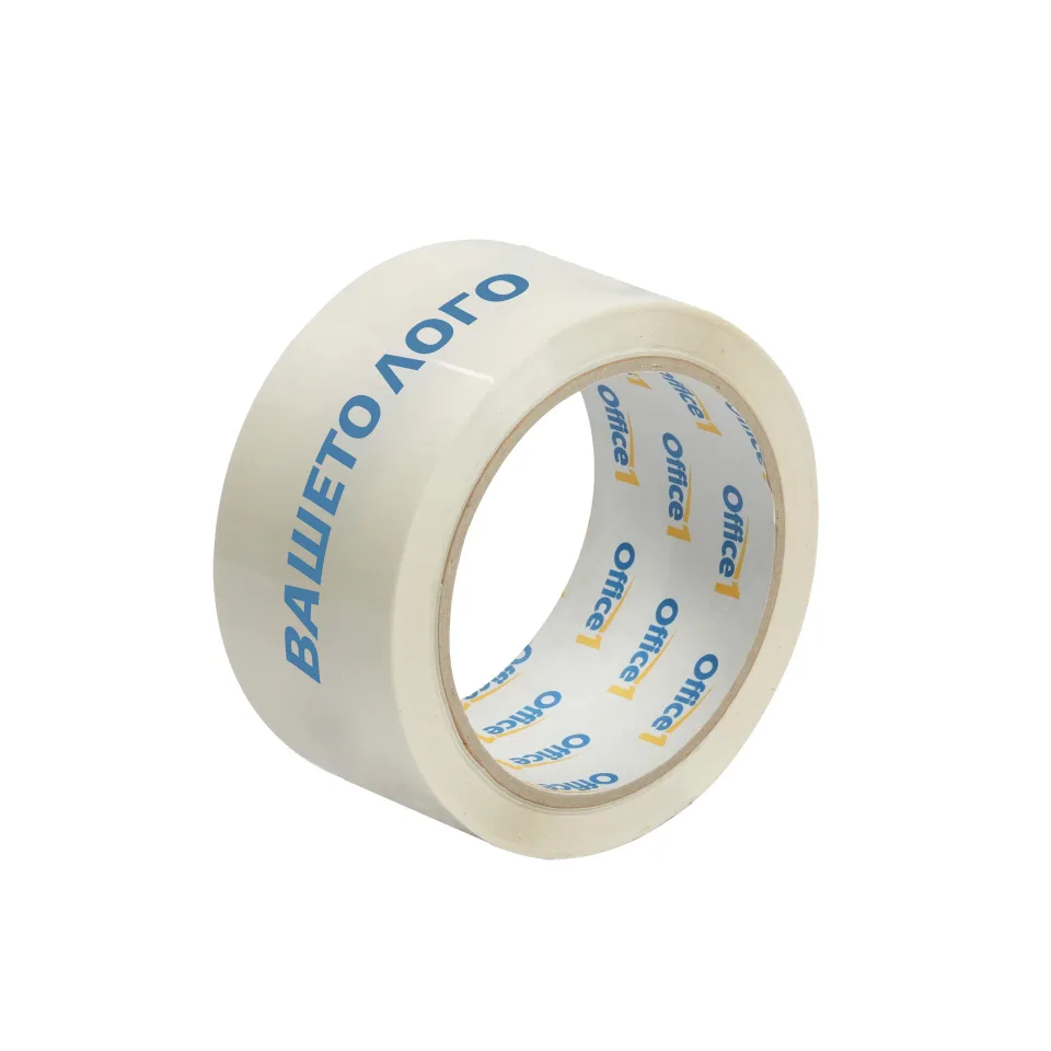 BANDĂ ADEZIVĂ PENTRU AMBALARE 48MM/66M ALBĂ CU IMPRESIE 3+0