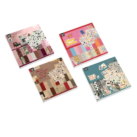 CRAFT ID Hârtie decorativă, 22 de coli, 25/25 cm, modele asortate, set de 16