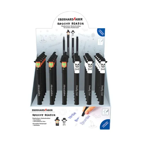Roller Eberhard Faber Halloween, ștergibil, 0.7 mm, cerneală albastră, 30 de bucăți în display