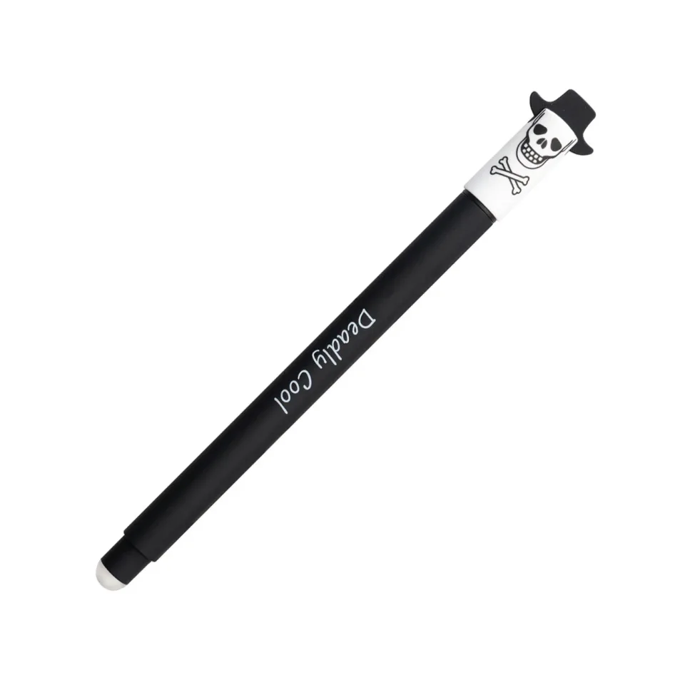 Roller Eberhard Faber Skull, cu cerneală care se șterge, 0.7 mm, cerneală albastră