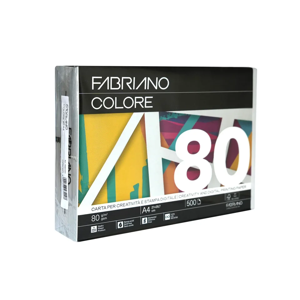 Hârtie pentru copiator Fabriano Colore, A4, 80 g/m?, gri, 500 de coli