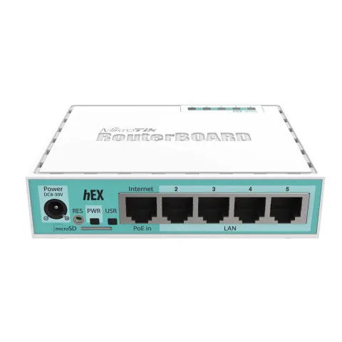 Router cu fir MikroTik RB750GR3 hEX, 5 porturi