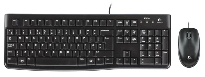 Set de tastatură și mouse Logitech MK120, cu fir, negru, USB, fără inscripționare chirilică