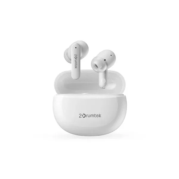 A4Tech B25 2DRUMTEK, căști intraauriculare Bluetooth, gri și alb