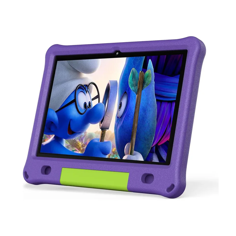 Tabletă pentru copii Pritom E10, 10.1'', IPS WXGA, 32 GB, 3 GB RAM, Android 15, cameră spate de 8 MP, mov