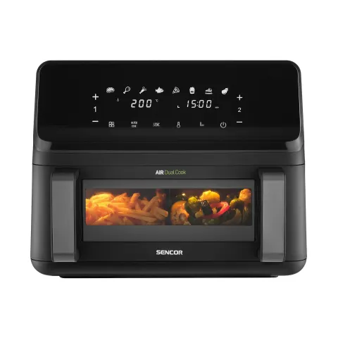 Sencor friteuză cu aer cald SFR 9650BK, 2 x 4.5 L, 2700 W, neagră