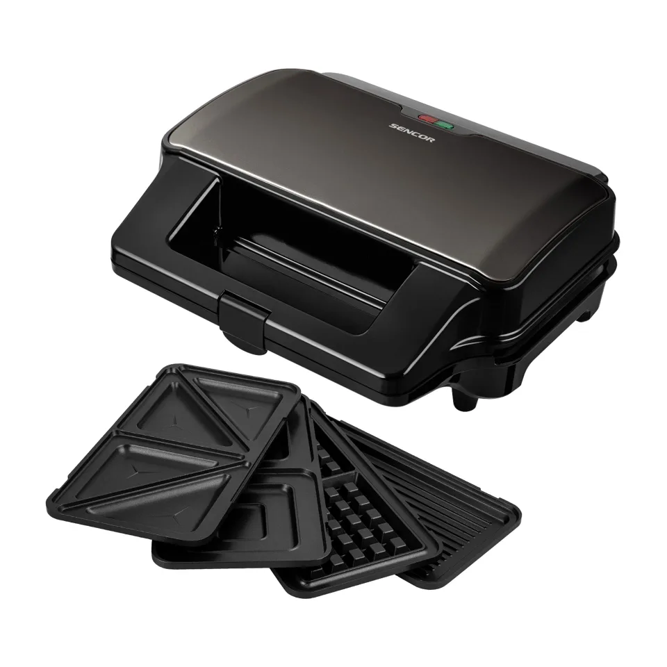 Sencor SSM 9978BK Aparat pentru sandvișuri și grill, 4-în-1, 900 W, negru