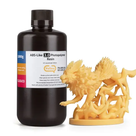 Rășină Elegoo ABS-Like 3.0 pentru imprimantă 3D, 1 kg, galbenă