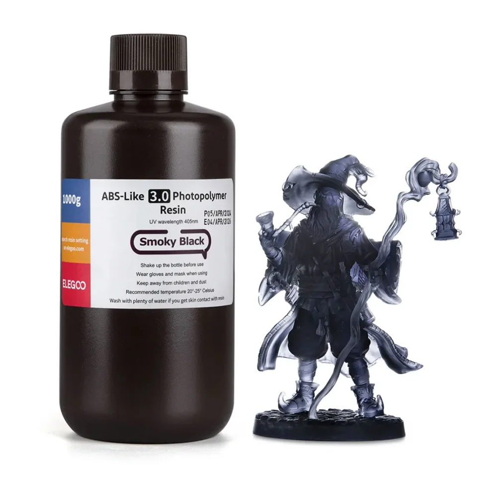 Rășină pentru imprimantă 3D Elegoo ABS-Like 3.0, 1 kg, negru fumuriu