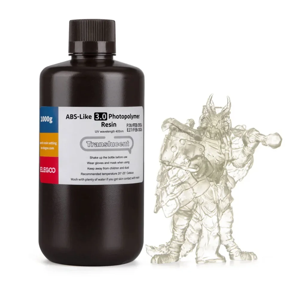 Rășină pentru imprimantă 3D Elegoo ABS-Like 3.0, 1 kg, semitransparentă