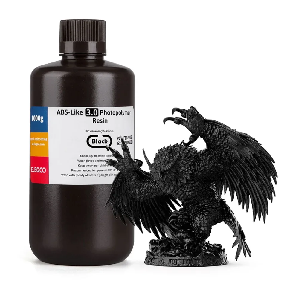 Rășină pentru imprimantă 3D Elegoo ABS-Like 3.0, 1 kg, neagră
