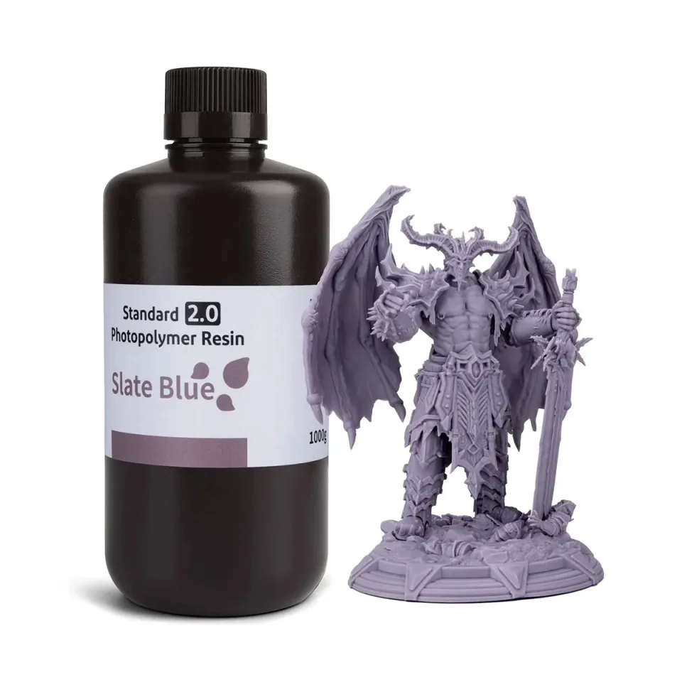 Elegoo Resin 2.0, rășină pentru imprimantă 3D, 1 kg, gri-albastru