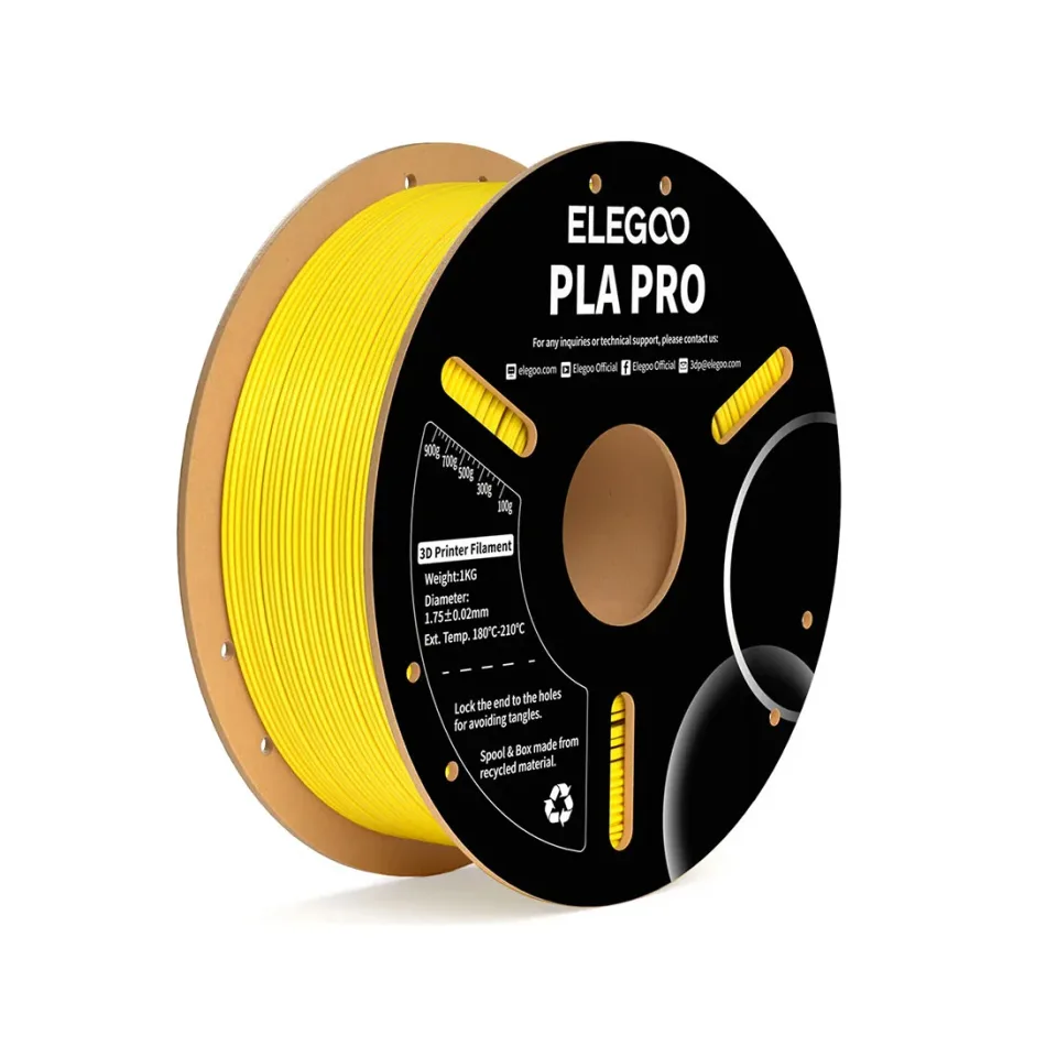 Filament Elegoo PLA Pro pentru imprimantă 3D, 1.75 mm, 1 kg, galben