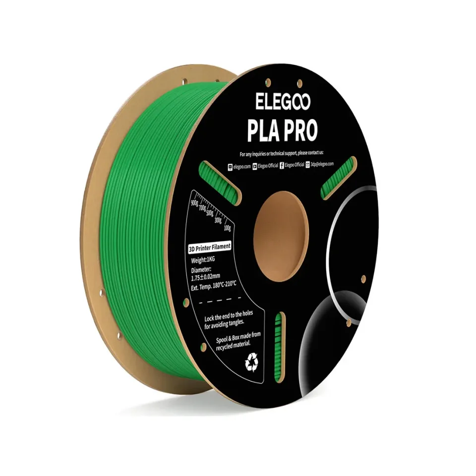 Filament Elegoo PLA Pro pentru imprimantă 3D, 1.75 mm, 1 kg, verde