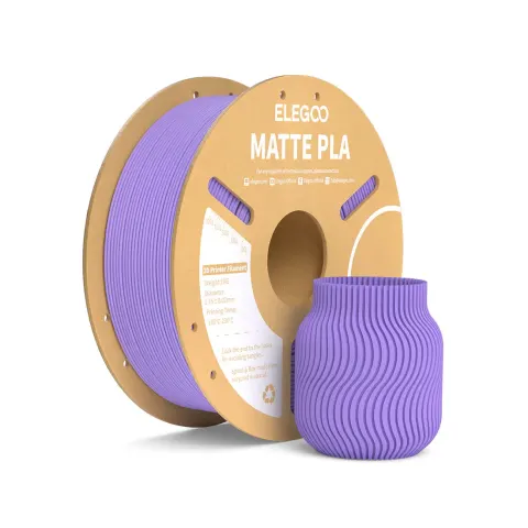 Filament ELEGOO PLA Matte pentru imprimantă 3D, 1.75 mm, 1 kg, lavandă