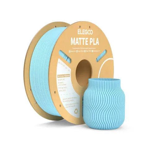 Filament PLA mat Elegoo pentru imprimantă 3D, 1.75 mm, 1 kg, albastru gheață