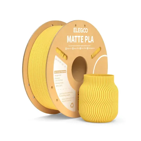 Filament Elegoo PLA mat pentru imprimantă 3D, 1.75 mm, 1 kg, Galben însorit