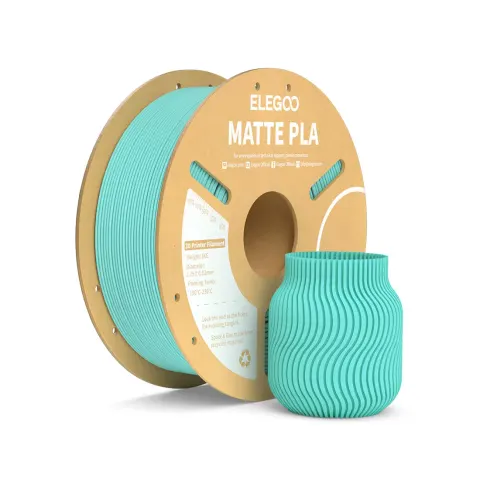 Filament mat Elegoo PLA pentru imprimantă 3D, 1.75 mm, 1 kg, verde închis