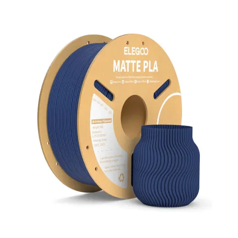 Elegoo PLA Matte filament pentru imprimantă 3D, 1.75 mm, 1 kg, albastru închis