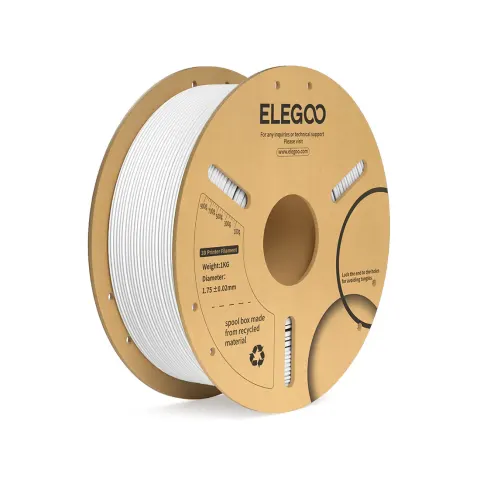 Filament Elegoo PLA+ pentru imprimantă 3D, 1.75 mm, 1 kg, Alb