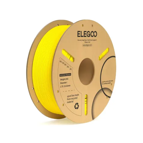 Filament Elegoo PLA+ pentru imprimantă 3D, 1.75 mm, 1 kg, galben