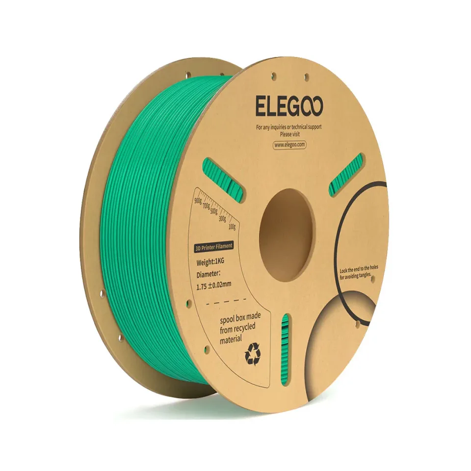 Elegoo PLA+ filament pentru imprimantă 3D, 1.75 mm, 1 kg, verde mușchi