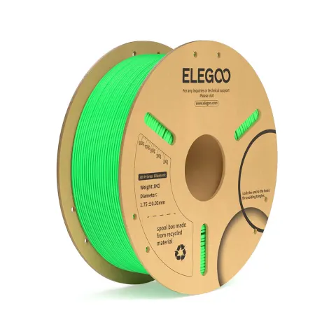 Filament Elegoo PLA+ pentru imprimantă 3D, 1.75 mm, 1 kg, verde neon